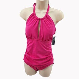 Ralph Lauren Size 10 Womens Pink Halter One Piece Swimsuit NWT $135
